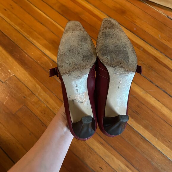 Coach - Vintage Square-Toe Buckled Annabelle Heels - Italian Leather - Picture 6 of 7